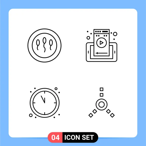 Conjunto Iconos Creativos Universales Simplemente Vector Ilustraciones Para Aplicaciones Web — Archivo Imágenes Vectoriales