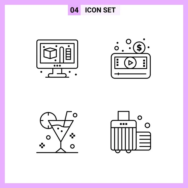 Set Universal Creative Icons Simply Vector Illustrations Web Mobile Apps — Stock Vector