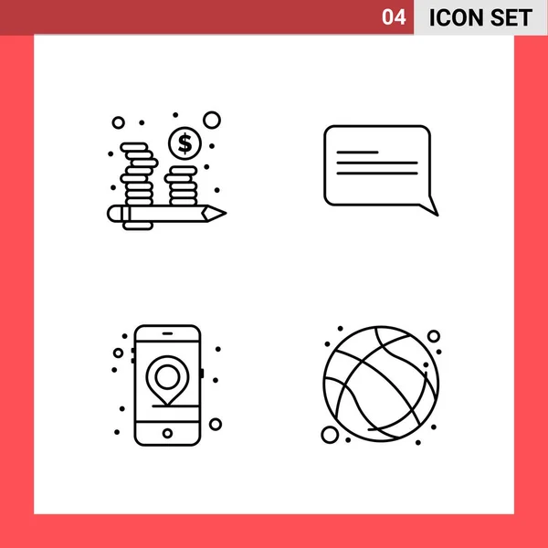 Conjunto Iconos Creativos Universales Simplemente Vector Ilustraciones Para Aplicaciones Web — Vector de stock