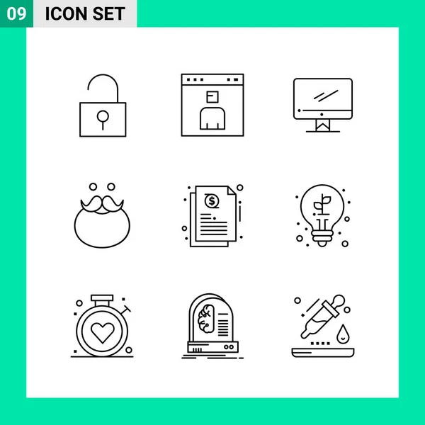 Conjunto Iconos Creativos Universales Ilustración Vectorial — Vector de stock