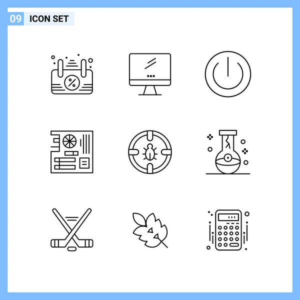 Conjunto Iconos Creativos Universales Simplemente Vector Ilustraciones Para Aplicaciones Web — Vector de stock