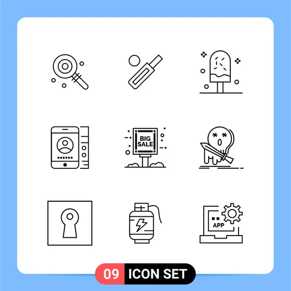 Conjunto Iconos Creativos Universales Simplemente Vector Ilustraciones Para Aplicaciones Web — Archivo Imágenes Vectoriales