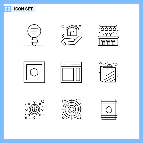 Conjunto Iconos Creativos Universales Simplemente Vector Ilustraciones Para Aplicaciones Web — Vector de stock