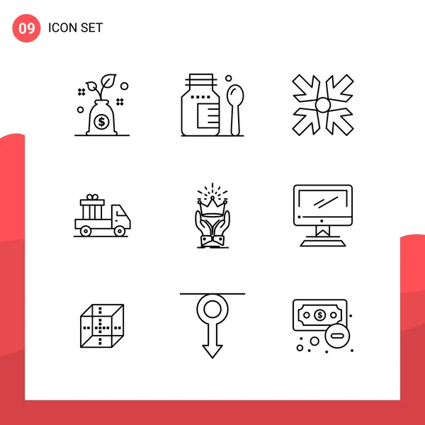 Conjunto Iconos Creativos Universales Simplemente Vector Ilustraciones Para Aplicaciones Web — Vector de stock