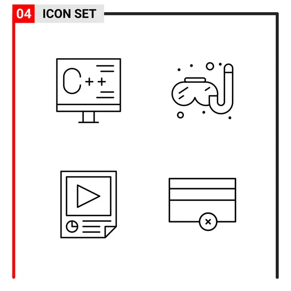 Set Universeller Kreativer Symbole Einfach Vektorillustrationen Für Web Und Mobile — Stockvektor