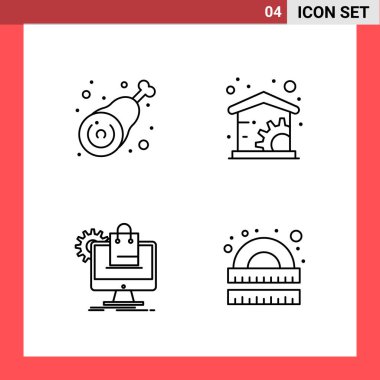 Evrensel yaratıcı simgeler kümesi, web ve mobil uygulamalar ve projeler için basit vektör illüstrasyonları 