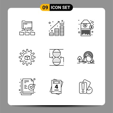 Evrensel yaratıcı simgeler kümesi, web ve mobil uygulamalar ve projeler için basit vektör illüstrasyonları 