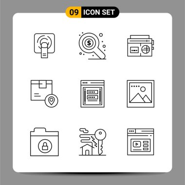 Evrensel yaratıcı simgeler kümesi, web ve mobil uygulamalar ve projeler için basit vektör illüstrasyonları 