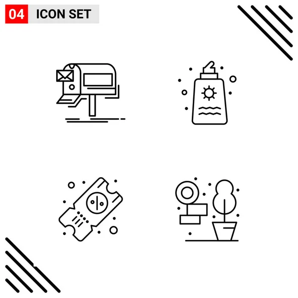 Conjunto Iconos Creativos Universales Simplemente Vector Ilustraciones Para Aplicaciones Web — Archivo Imágenes Vectoriales