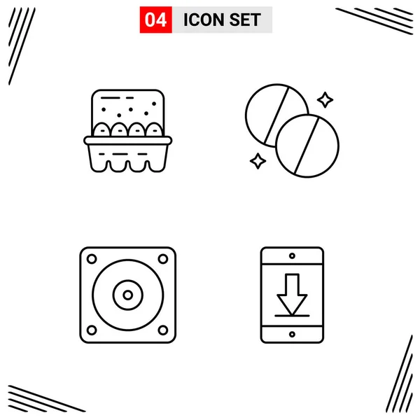 Set Universal Creative Icons Simply Vector Illustrations Web Mobile Apps — Stock Vector