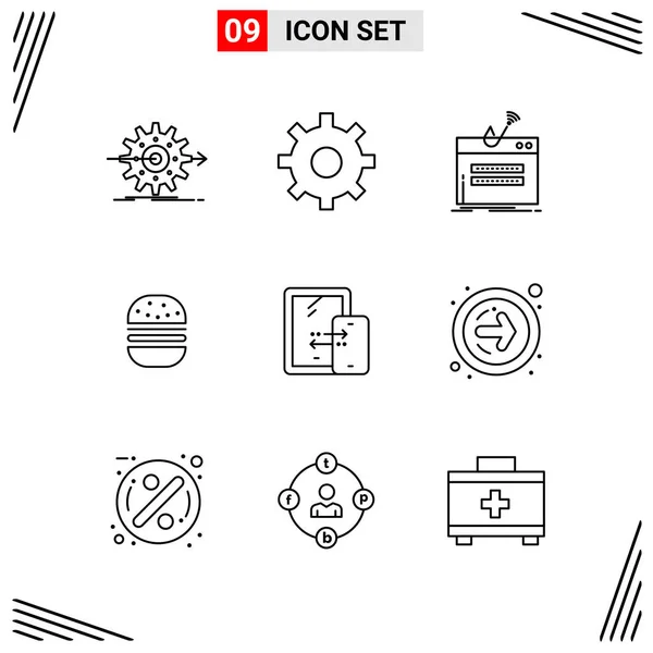 Conjunto Iconos Creativos Universales Simplemente Vector Ilustraciones Para Aplicaciones Web — Vector de stock