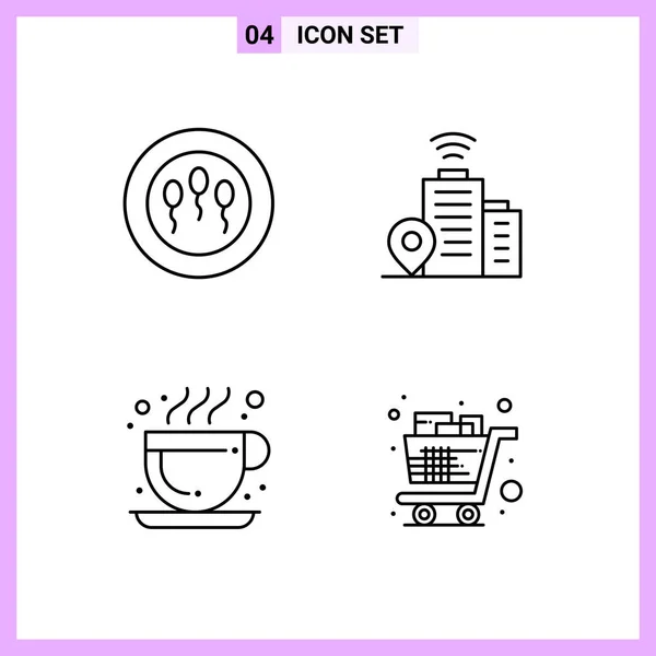 Conjunto Iconos Creativos Universales Simplemente Vector Ilustraciones Para Aplicaciones Web — Archivo Imágenes Vectoriales