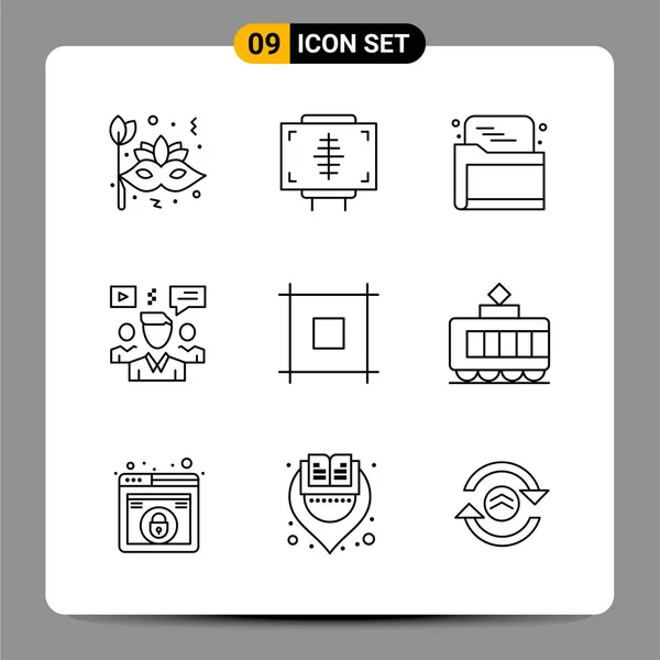 Conjunto Iconos Creativos Universales Simplemente Vector Ilustraciones Para Aplicaciones Web — Archivo Imágenes Vectoriales