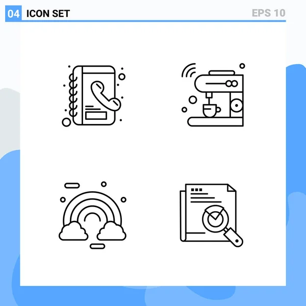 Conjunto Iconos Creativos Universales Simplemente Vector Ilustraciones Para Aplicaciones Web — Vector de stock