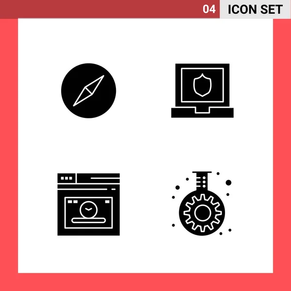 Illustrazione Vettoriale Icone Seo Computer — Vettoriale Stock