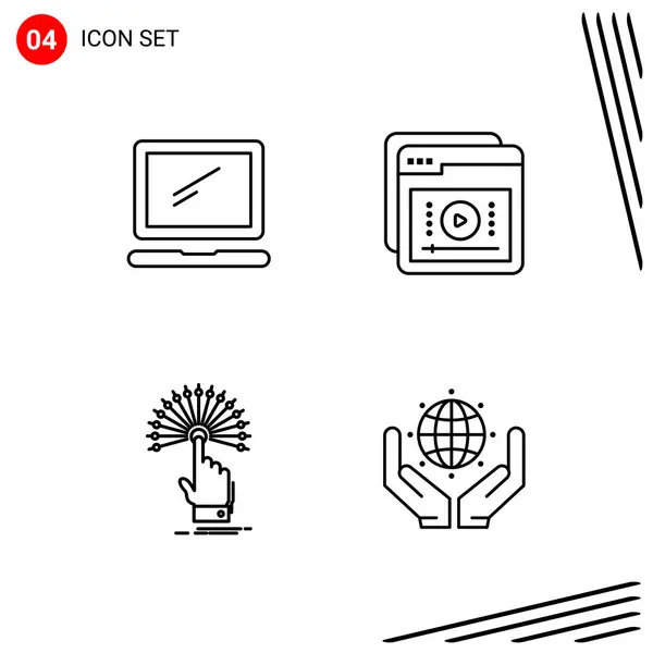 Conjunto Iconos Creativos Universales Simplemente Vector Ilustraciones Para Aplicaciones Web — Archivo Imágenes Vectoriales