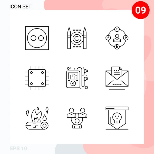 Set Universal Creative Icons Simply Vector Illustrations Web Mobile Apps — Stock Vector