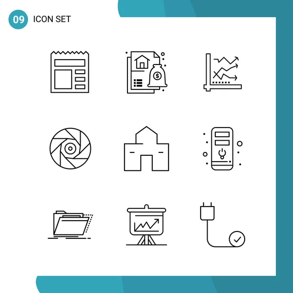 Conjunto Iconos Creativos Universales Simplemente Vector Ilustraciones Para Aplicaciones Web — Vector de stock