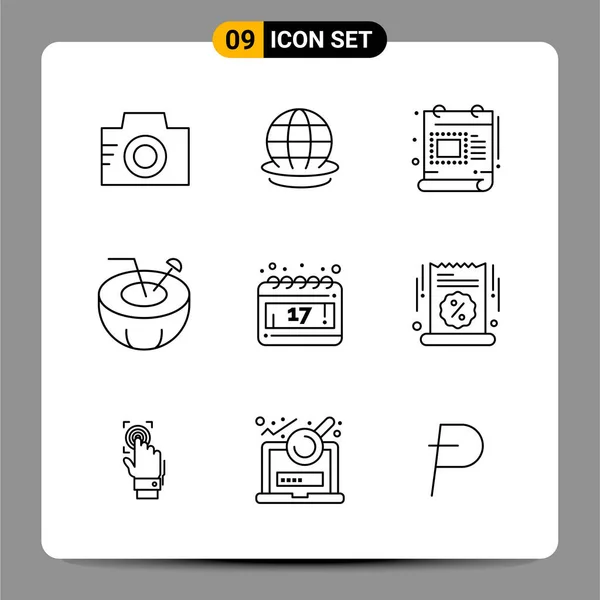 Set Universal Creative Icons Simply Vector Illustrations Web Mobile Apps — Stock Vector