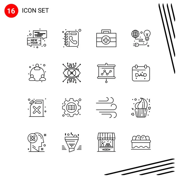 Set Universal Creative Icons Simply Vector Illustrations Web Mobile Apps — Stock Vector