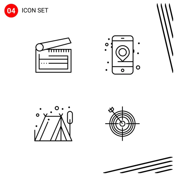 Conjunto Iconos Creativos Universales Simplemente Vector Ilustraciones Para Aplicaciones Web — Archivo Imágenes Vectoriales