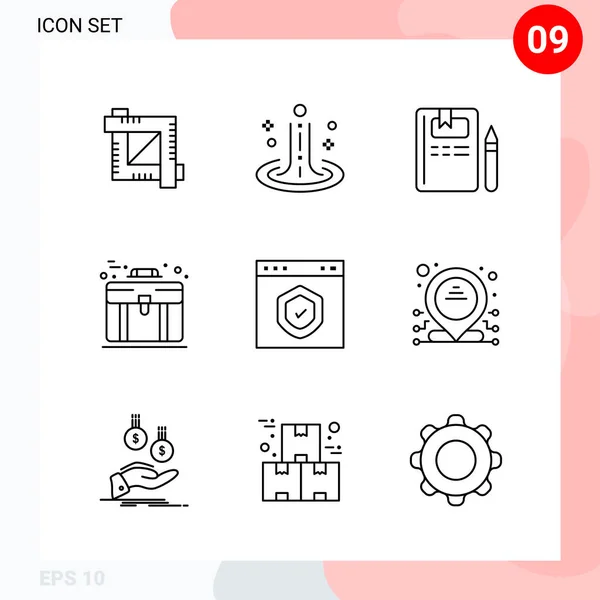 Conjunto Iconos Creativos Universales Simplemente Vector Ilustraciones Para Aplicaciones Web — Archivo Imágenes Vectoriales