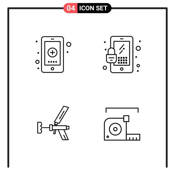 Set Universeller Kreativer Symbole Einfach Vektorillustrationen Für Web Und Mobile — Stockvektor