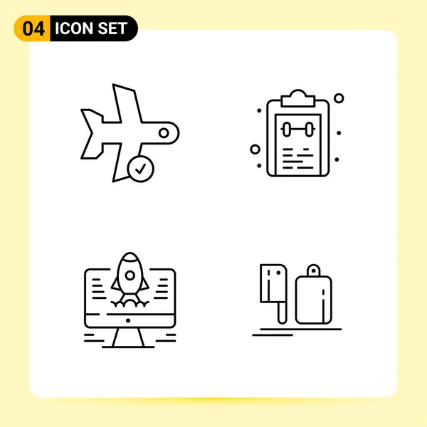 Set Universal Creative Icons Simply Vector Illustrations Web Mobile Apps — Stock Vector