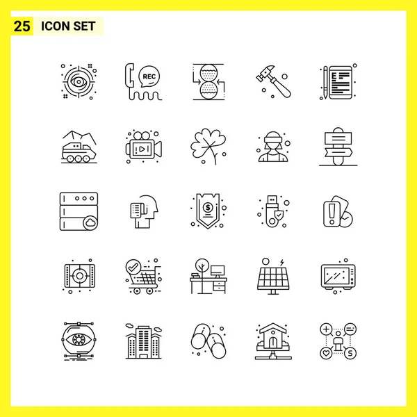 Conjunto Iconos Creativos Universales Simplemente Vector Ilustraciones Para Aplicaciones Web — Archivo Imágenes Vectoriales