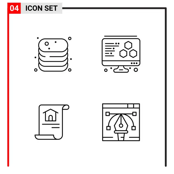 Set Universeller Kreativer Symbole Einfach Vektorillustrationen Für Web Und Mobile — Stockvektor