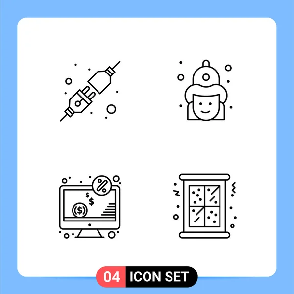 Conjunto Iconos Creativos Universales Simplemente Vector Ilustraciones Para Aplicaciones Web — Vector de stock