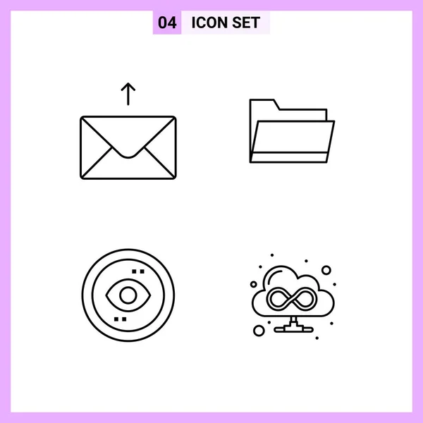 Set Universal Creative Icons Simply Vector Illustrations Web Mobile Apps — Stock Vector