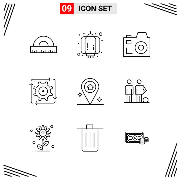 Set Universal Creative Icons Simply Vector Illustrations Web Mobile Apps — Stock Vector