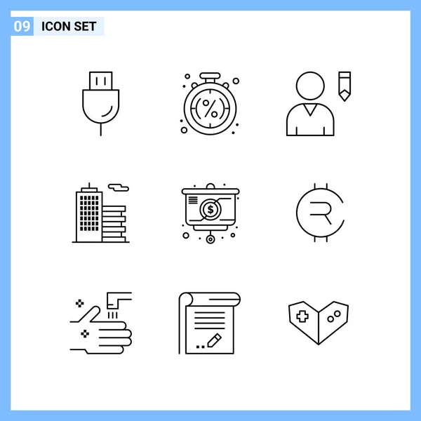 Conjunto Iconos Creativos Universales Simplemente Vector Ilustraciones Para Aplicaciones Web — Vector de stock