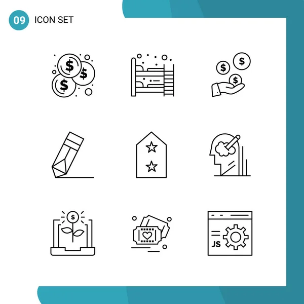 Conjunto Iconos Creativos Universales Simplemente Vector Ilustraciones Para Aplicaciones Web — Vector de stock