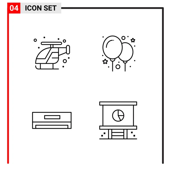 Set Universeller Kreativer Symbole Einfach Vektorillustrationen Für Web Und Mobile — Stockvektor