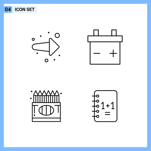 Set Universeller Kreativer Symbole Einfach Vektorillustrationen Für Web Und Mobile — Stockvektor