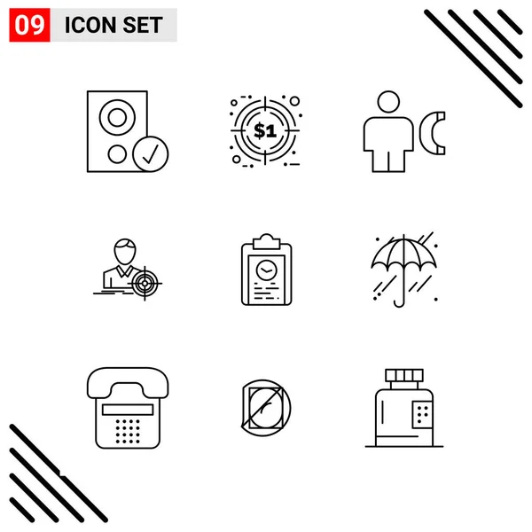 Conjunto Iconos Creativos Universales Simplemente Vector Ilustraciones Para Aplicaciones Web — Vector de stock