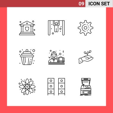 Evrensel yaratıcı simgeler kümesi, web ve mobil uygulamalar ve projeler için basit vektör illüstrasyonları 