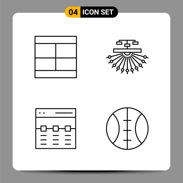 Conjunto Iconos Creativos Universales Simplemente Vector Ilustraciones Para Aplicaciones Web — Archivo Imágenes Vectoriales