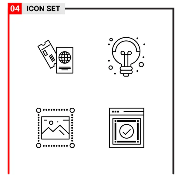 Set Universeller Kreativer Symbole Einfach Vektorillustrationen Für Web Und Mobile — Stockvektor