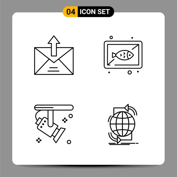 Conjunto Iconos Creativos Universales Simplemente Vector Ilustraciones Para Aplicaciones Web — Archivo Imágenes Vectoriales