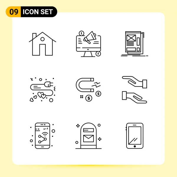 Set Universal Creative Icons Simply Vector Illustrations Web Mobile Apps — Stock Vector