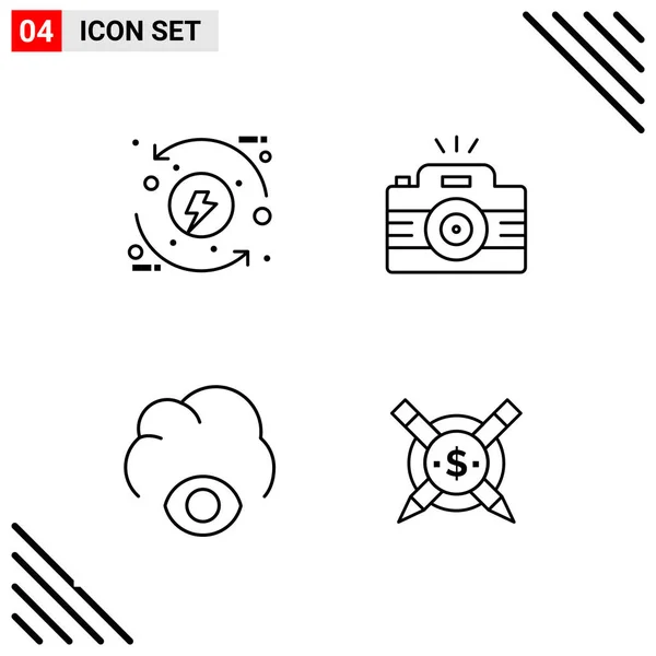 Conjunto Iconos Creativos Universales Simplemente Vector Ilustraciones Para Aplicaciones Web — Vector de stock