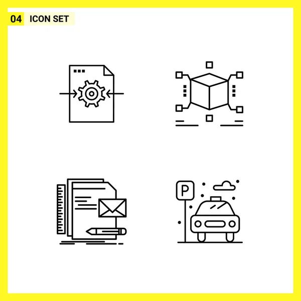 Set Universeller Kreativer Symbole Einfach Vektorillustrationen Für Web Und Mobile — Stockvektor