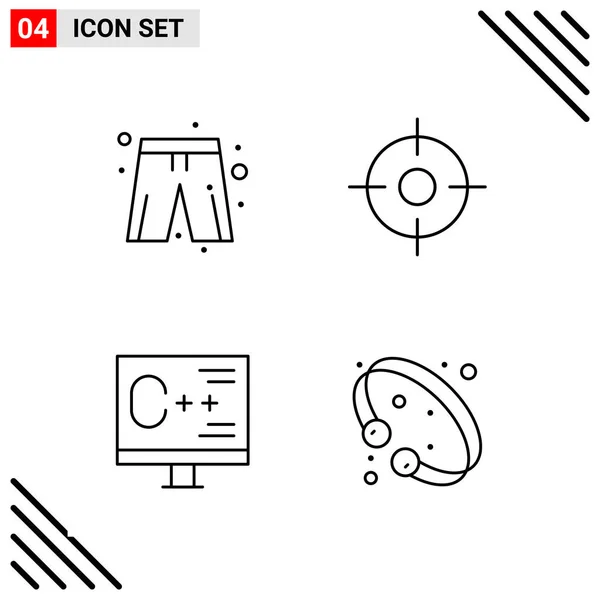 Set Universal Creative Icons Simply Vector Illustrations Web Mobile Apps — Stock Vector