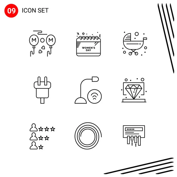 Set Universele Creatieve Iconen Vectorillustratie — Stockvector