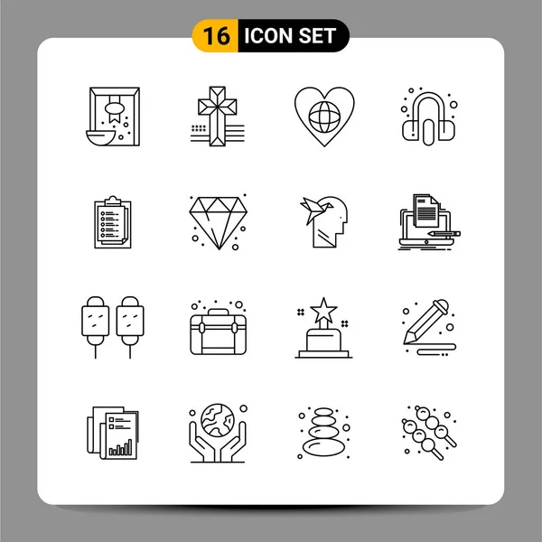 Conjunto Iconos Creativos Universales Simplemente Vector Ilustraciones Para Aplicaciones Web — Vector de stock