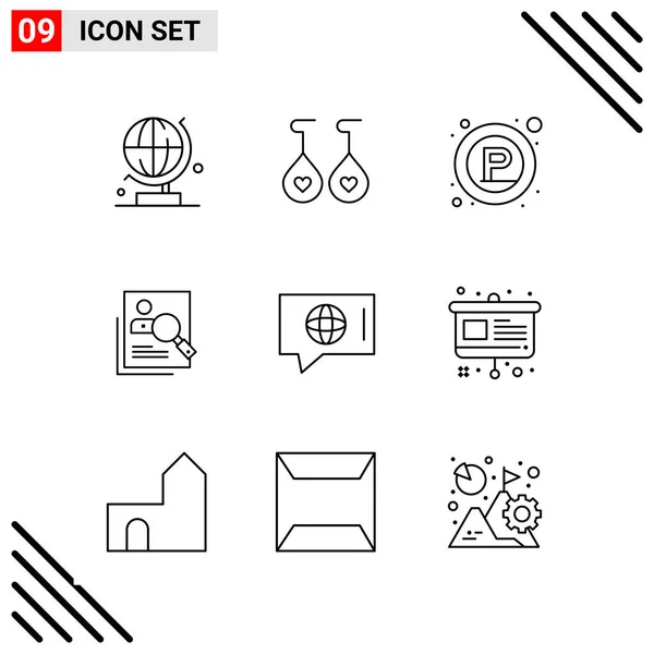 Conjunto Iconos Creativos Universales Simplemente Vector Ilustraciones Para Aplicaciones Web — Archivo Imágenes Vectoriales