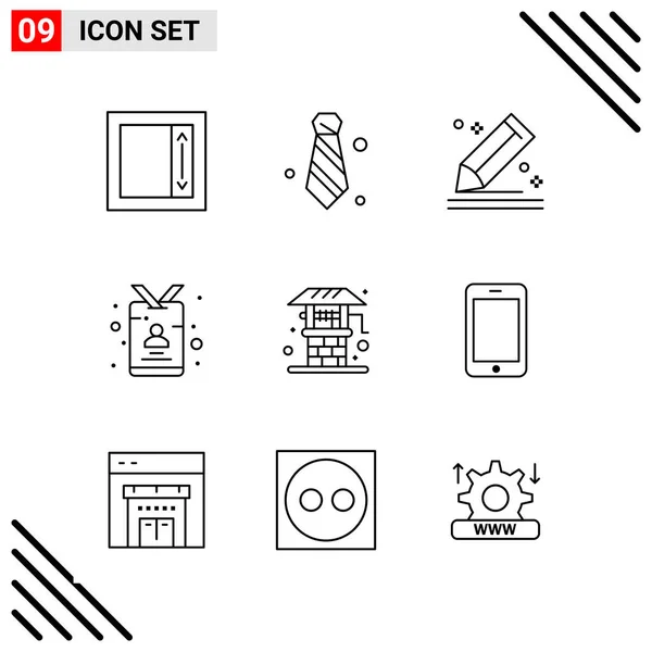 Conjunto Iconos Creativos Universales Simplemente Vector Ilustraciones Para Aplicaciones Web — Archivo Imágenes Vectoriales